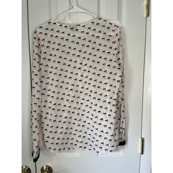 Talbots Button Up Blouse With Flags Women 10 - Picture 7 of 7